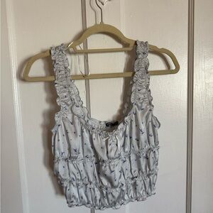 Zara Floral Ruffle Sleeveless Top